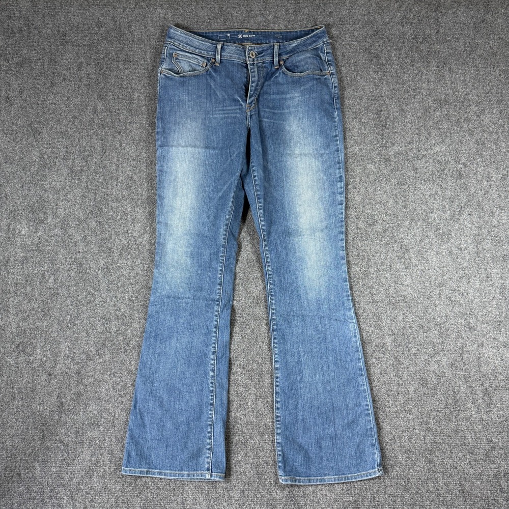 Levis Bold Curve Boot Cut Jeans Womens 30x30 Blue Mid Rise Stretch Embroidered
